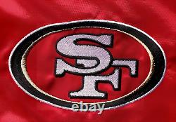 NFL San Francisco 49ers Satin Red Varsity Jacket full-snap Embroidery logo