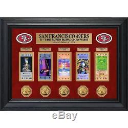 NFL San Francisco 49ers Super Bowl Ticket and Game Coin Collection Framed