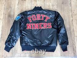 NFL San Francisco 49ers Vintage 80sReversible Bomber Style Varsity Satin Jacket