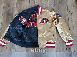 NFL San Francisco 49ers Vintage 80sReversible Bomber Style Varsity Satin Jacket