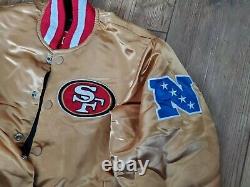 NFL San Francisco 49ers Vintage 80sReversible Bomber Style Varsity Satin Jacket