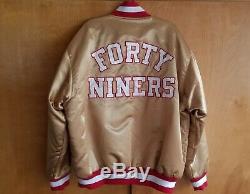 NFL San Francisco 49ers Vintage Starter/Chalk Line Style Gold XL Satin Jacket