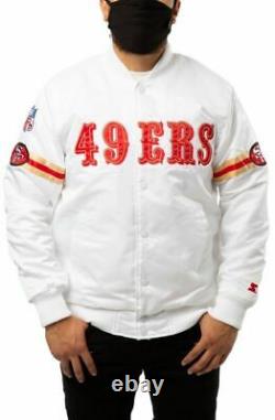 NFL San Francisco 49ers White Starter Satin Men L Jacket throwback rare bomber