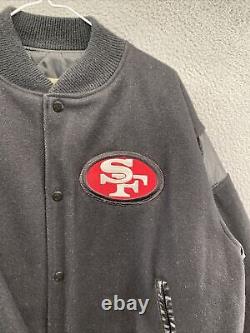 NFL San Francisco Forty Niners 49ers Chalk Line Wool Letterman Varsity SZ XL