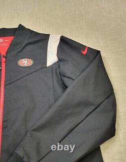 NIKE San Francisco 49ers Bomber Jacket Large 2XL Men Black Red On Field Full Zip