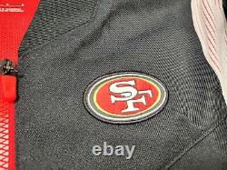 NIKE San Francisco 49ers Bomber Jacket Large 2XL Men Black Red On Field Full Zip