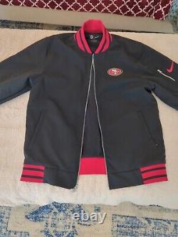 NIKE San Francisco 49ers Sideline Coaches Black Full-Zip Bomber Jacket MEN L