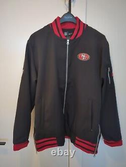 NIKE San Francisco 49ers Sideline Coaches Black Full-Zip Bomber Jacket MEN L