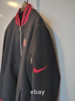 NIKE San Francisco 49ers Sideline Coaches Black Full-Zip Bomber Jacket MEN L