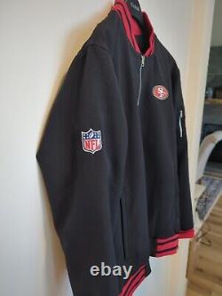 NIKE San Francisco 49ers Sideline Coaches Black Full-Zip Bomber Jacket MEN L