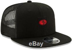 New Era Black San Francisco 49ers Shanahan square trucker snapback hat cap niner