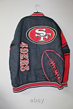 New NFL San Francisco 49ers NASCAR style twill cotton embroidery jacket men XXL
