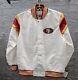 New Starter San Francisco 49ers Satin Full Snap Varsity Jacket White Sz 2XL