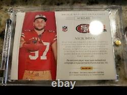Nick Bosa 2/3 National Treasures 49ers NFL Shield patch 1/1 on card Auto