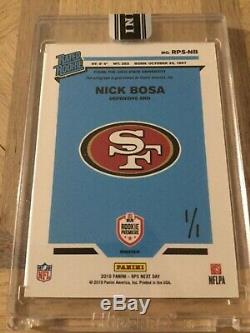 Nick Bosa 2019 Panini Instant Next Day Auto Inscribed Go Niners! Red #1/1