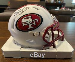 Nick Bosa Autographed San Francisco 49ers White Matte Mini Helmet Beckett