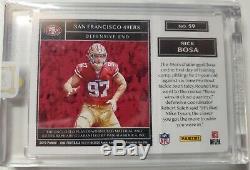 Nick Bosa Panini One Rookie Quad Patch On Card Auto! #'d 15 of 15! Red Parallel