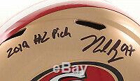 Nick Bosa Riddell San Francisco 49ers full-size replica speed helmet. Hand-signe