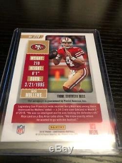 Nick Mullins 2018 Contenders Rookie Ticket Auto SP RC 49ers