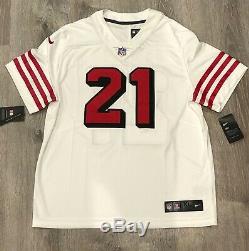 Nike Authentic San Francisco 49ers #21 Deion Sanders White Jersey Mens XL