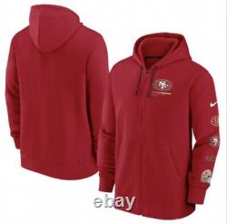 Nike San Francisco 49ers 5 Time Super Bowl Champion Full-Zip Red Hoodie Sz XL