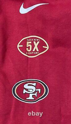 Nike San Francisco 49ers 5 Time Super Bowl Champion Full-Zip Red Hoodie Sz XL