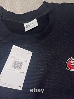 Nike San Francisco 49ers Black Sideline Waffle Knit Crew Top XXL