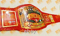 Niners 49ers San Francisco Super Bowl Championship Title Belt Red 2mm brass