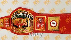 Niners 49ers San Francisco Super Bowl Championship Title Belt Red 2mm brass