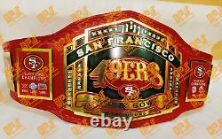 Niners 49ers San Francisco Super Bowl Championship Title Belt Red 2mm brass