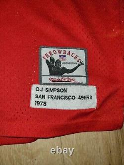 Original Mitchell & Ness SF 49ers O. J. Simpson #32 Throwback Jersey Sz 60 Stain