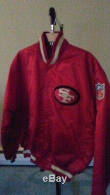 PRE-OWNED VTG Starter Rare Red NFL San Francisco 49ers Satin Bomber Jacket, XL
