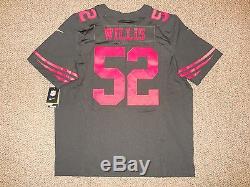 Patrick Willis San Francisco 49ers Black Authentic Nike Elite Jersey sz 52 New