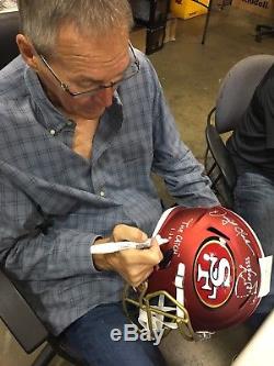 RARE! DWIGHT CLARK 49ers signed full size blaze helmet beckett COA