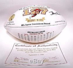 RARE Jerry Rice 49ers HOF Auto Signed Autographed 127TD Stat Football Ball COA