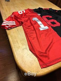 RARE Mens San Francisco 49ers Joe Montana Nike SPLIT Red AND Black Jersey Sz 44