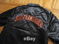 RARE San Francisco Giants Coach's Jacket Starter Black Label sz M cheetah 49ers