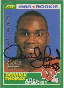 Rare 1999 Score 10th Anniversary Autograph Derrick Thomas Chiefs Rookie 21/1989