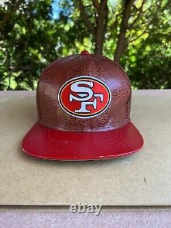 Rare San Francisco 49ers New Era Strapback All Leather Hat Vintage Collection