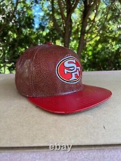 Rare San Francisco 49ers New Era Strapback All Leather Hat Vintage Collection