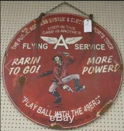 Rare Vintage 1952 Flying A Gasoline San Francisco 49ers Advertising Gas Oil Sign
