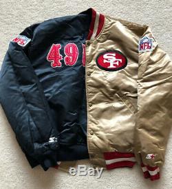 Rare Vintage 90s NFL San Francisco 49ers Starter Reversible Satin Jacket