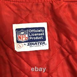 Rare Vintage S. F. 49ers Satin Starter Jacket Mens Large Black Sewn Snap Front