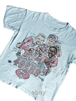 Rare Vintage San Francisco 49ers caricature 90's 2-sides T-shirt NFL Football XL
