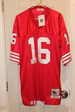 Red San Francisco 49ers Joe Montana (16) stitched Mitchell & Ness jersey (NWT)