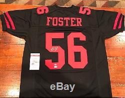 Reuben Foster Signed Custom San Francisco 49ers Black Jersey Witness JSA GTSM