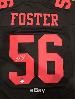 Reuben Foster Signed Custom San Francisco 49ers Black Jersey Witness JSA GTSM
