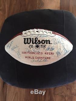 SAN FRANCISCO 49ERS 1984 SUPER BOWL CHAMPIONS TEAM-SIGNED FOOTBALL WITH MONTANA