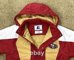 SAN FRANCISCO 49ERS 2022 Starter Hooded Half Zip Pullover Jacket LARGE, XL, 2X