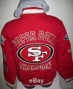 SAN FRANCISCO 49ERS 5 TIME SUPER BOWL CHAMPIONSHIP Cotton Jacket M L XL